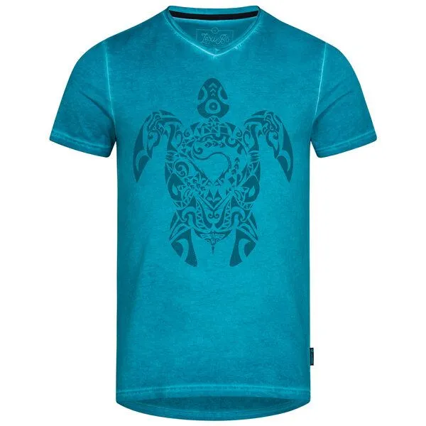 Lexi&Bö Lexi&Bö Tribal Turtle V-Neck T-Shirt Herren, Mosaic blue (blau), – Produktbild 1 von 1