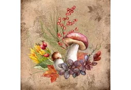 ti-flair Papierserviette, Servietten Papier 33x33cm 3-lag. mit Pilz Motiv 20 Stück – Produktbild 1 von 1