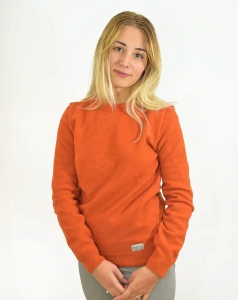 Aatise Aatise Zyclos Pullover, Rundhalsausschnitt, recycelter Wolle, Orange, – Produktbild 3 von 4
