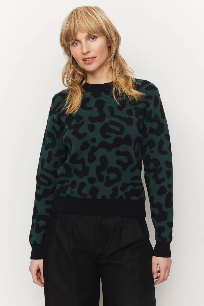 recolution Recolution Damen vegan Pullover Pistia Leo Dunkelgrün, Dunkelgrün, – Produktbild 2 von 2