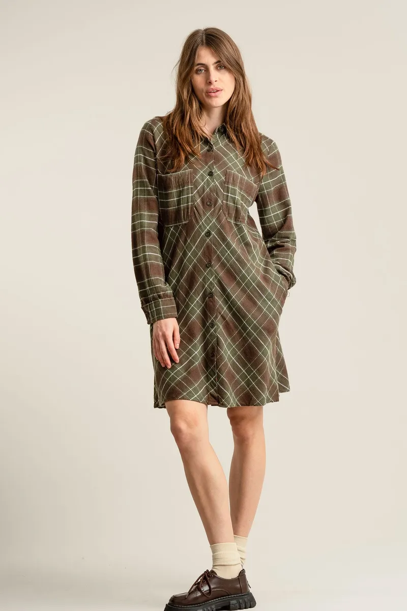 KOMODO KOMODO Damen vegan Kleid Perlgrün, Braun, – Produktbild 1 von 2