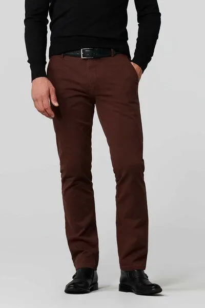 Meyer MEYER Micro Print Baumwoll Twill Chino, Rot (kupfer), – Produktbild 1 von 4