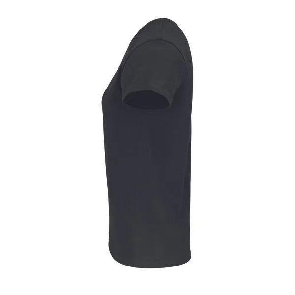 Sol's Sol's Damen T-Shirt Kurzarm Rundhals aus Bio - Baumwolle, Deep black, – Produktbild 3 von 3