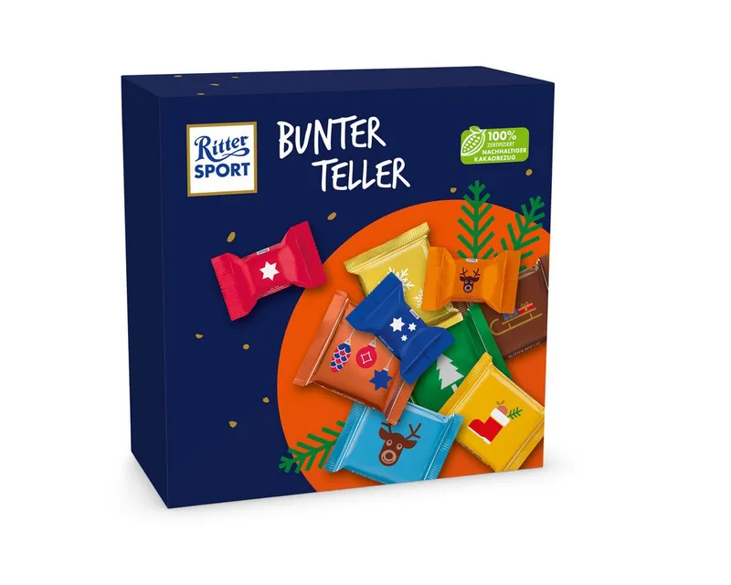 Ritter Sport Ritter Sport Schokolade, Ritter Sport Bunter Teller Mini Schokolade 15fach sortiert 230g – Produktbild 1 von 2