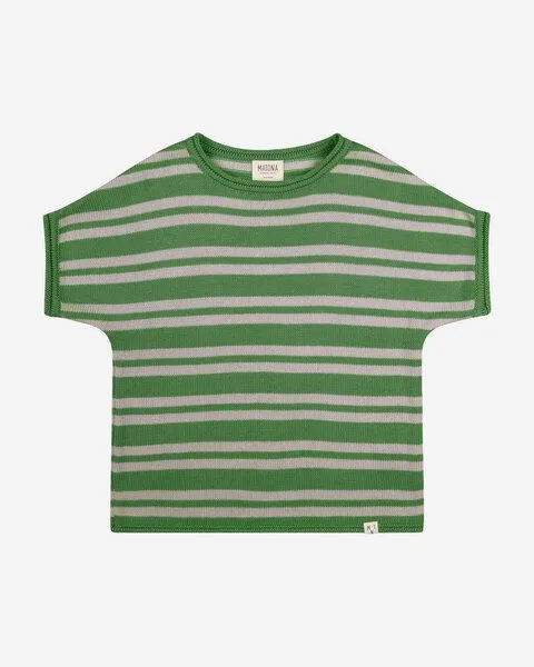 MATONA Matona T-Shirt | Boxy Knit T-Shirt | aus Bio-Baumwolle | GOTS-zertifiziert, Fir/lavender, – Produktbild 2 von 2