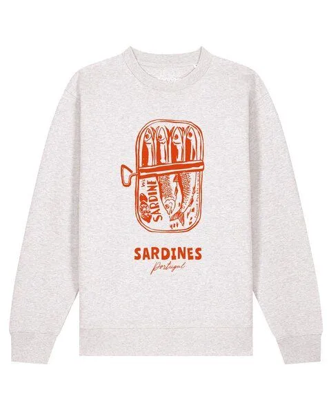 watapparel watapparel Sweatshirt Unisex Sardines Portugal, Cool heather grey, – Produktbild 1 von 2