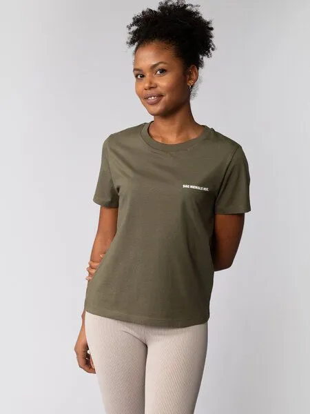 watapparel watapparel T-Shirt Frauen Sag niemals nie, Khaki, – Produktbild 1 von 3