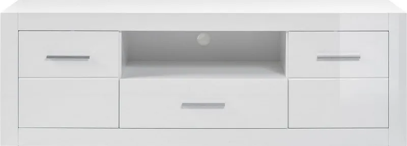 Home affaire Lowboard Bianco, TV-Unterteil, moderne Kommode, TV-Schrank in Weiß Hochglanz, zeitlos, ausreichend Stauraum, vielseitig einsetzbar, 180 cm breit, Weiß, – Produktbild 2 von 5