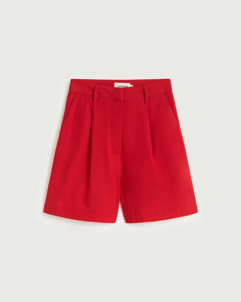 thinking mu Bundfalten-Shorts Modell: Lia, Cavel red, – Produktbild 1 von 1