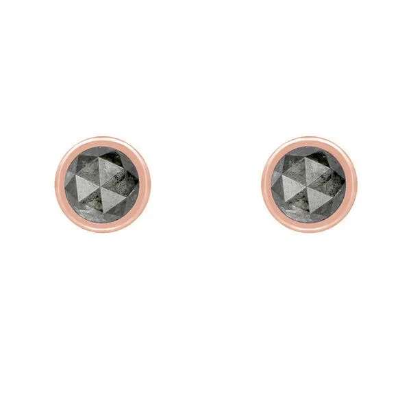 Eppi Eppi Goldene Ohrringe mit 0.52ct Salt'n'Pepper Diamanten Gledina, Rose, – Produktbild 1 von 4