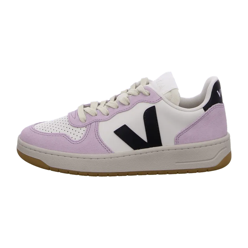 Veja Veja Damen-Sneaker V-10 Prime Leather Pure Black Parme – Produktbild 3 von 8