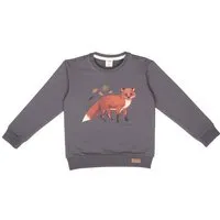 Walkiddy Kinder Sweatshirt GOTS zertifiziert – Anthrazit mit Fuchsmotiv, weich & bequem | von Walkiddy – Produktbild 1 von 1