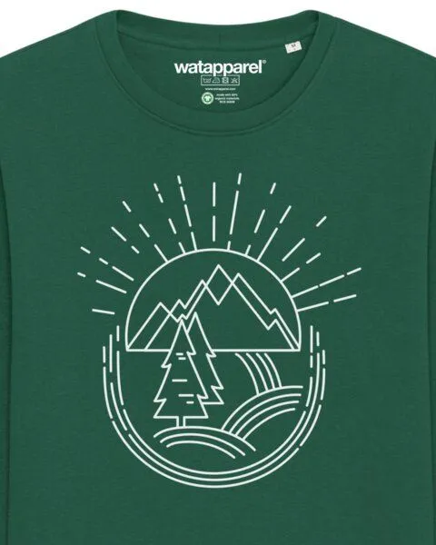 watapparel watapparel Sweatshirt Unisex Natur ist schön, Bottle green, – Produktbild 3 von 4