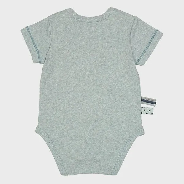 OrganicEra Baby S/S Kurzarm Bodysuit 'OrganicEra' aus Bio-Baumwolle, Aqua melange (grün), – Produktbild 3 von 4