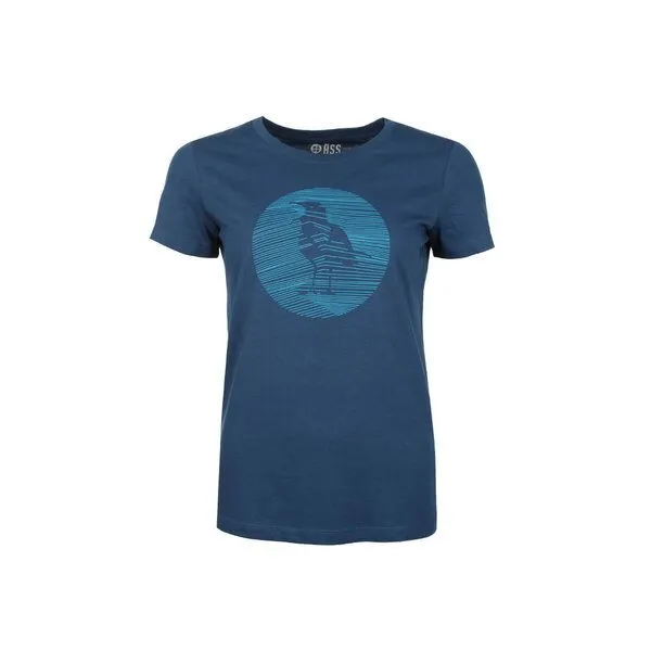 FÄDD FÄDD Damen T-Shirt Rundhals aus Bio-Baumwolle "LARINAE", Pfauenblau (blau), – Produktbild 1 von 4