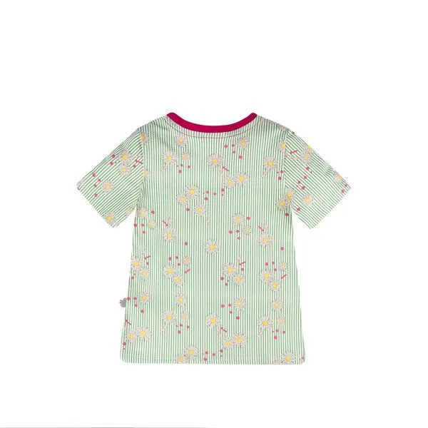 Marraine Kids Marraine Kids T-Shirt aus Bio Baumwolle mit Alloverdruck, Grün/weiss, – Produktbild 3 von 4