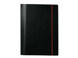 Memo Tagungsmappe A5 schwarz, mit Blockklemme und Verschlussgummi rot – Produktbild 1 von 1