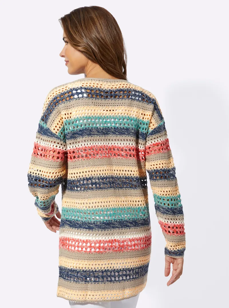 Witt Ajourstrickjacke, Sesam-apricot-gemustert, – Produktbild 2 von 2