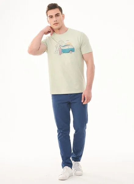 ORGANICATION ORGANICATION T-Shirt aus Bio-Baumwolle mit Print, Grün(soft green), – Produktbild 2 von 4