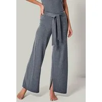 YOU LOOK PERFECT YOU LOOK PERFECT 100% Merino weite Strickhose mit Schleife "Bailey", Grau, – Produktbild 1 von 1