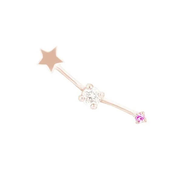 Eppi Eppi Goldener Ohrring mit Sternzeichen Aries, Rosa, – Produktbild 1 von 3