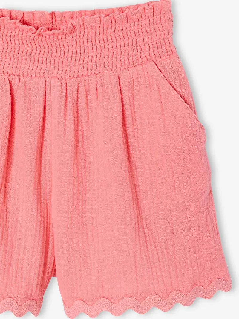 Vertbaudet Shorts mit Waffelstruktur Mädchen, Rosa, – Produktbild 3 von 3