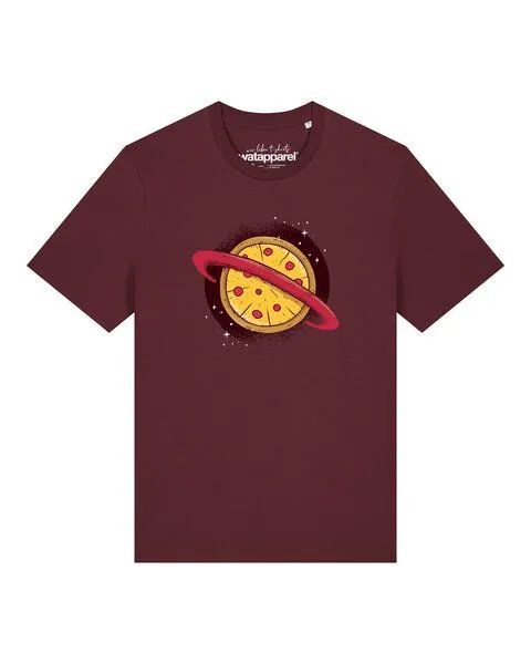 watapparel watapparel T-Shirt Unisex Pizza Planet, Burgundy, – Produktbild 1 von 2