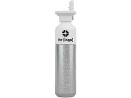 Dopper Dopper Trinkflasche "Solid Steel" 490 ml inkl. 1-farbigem Aufdruck, silver mit Flip Straw – Produktbild 1 von 1