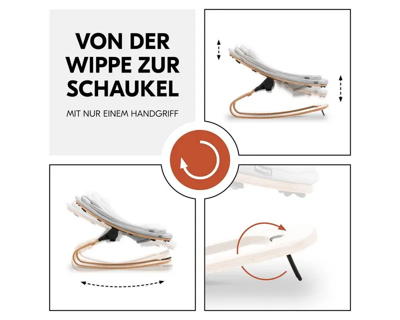 Hauck Hauck Hochstuhl Alpha Move Natur Newborn Set - Natur, Holz Babystuhl ab Geburt mit Neugeborenensufsatz, Sitzkissen, Essbrett – Produktbild 4 von 5