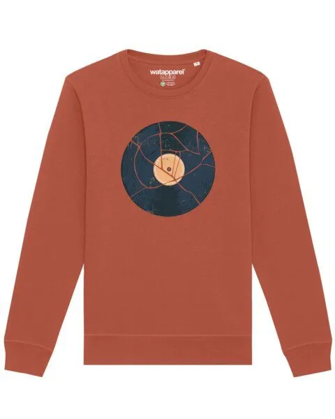 watapparel watapparel Sweatshirt Unisex Broken Vinyl, Heritage brown, – Produktbild 1 von 4