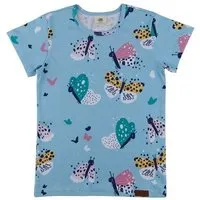Walkiddy Kinder T-Shirt GOTS zertifiziert Bio-Baumwolle, Hellblau, Schmetterling-Muster, Walkiddy – Produktbild 1 von 1