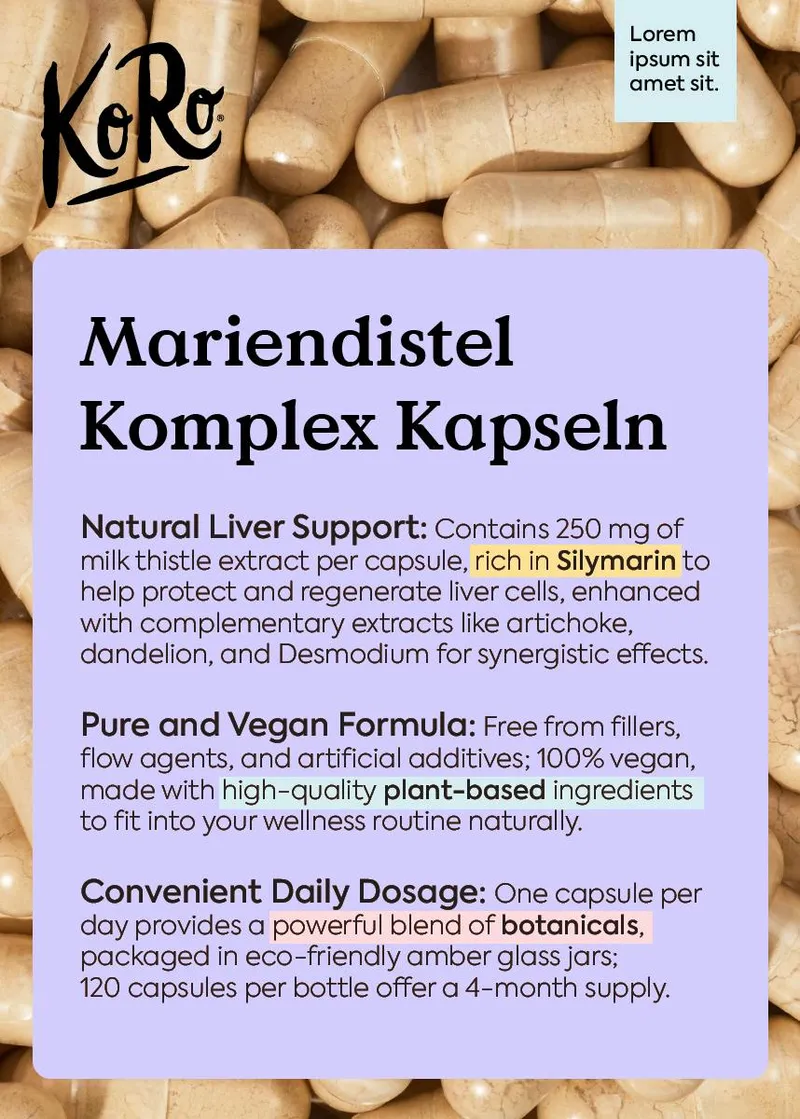 KoRo Mariendistel Komplex Kapseln 120 Stück – Produktbild 3 von 5