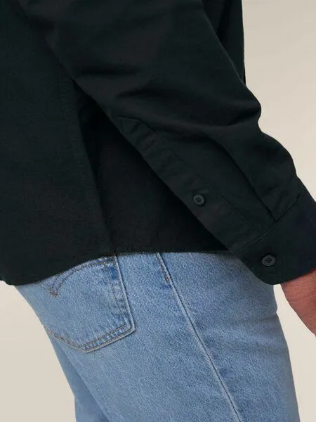 Human Family Human Family Bio Herren Basic Oxford Hemd, Schwarz, – Produktbild 4 von 4