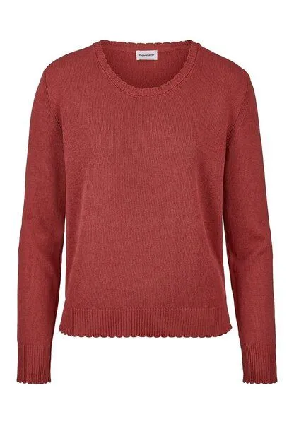 hessnatur hessnatur Strick Pullover Relaxed aus Leinen mit Bio-Baumwolle und LENZING ECOVERO, Terrakotta, – Produktbild 3 von 4