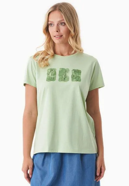 ORGANICATION ORGANICATION T-Shirt aus Bio-Baumwolle mit Print, Grün(foam green), – Produktbild 1 von 4