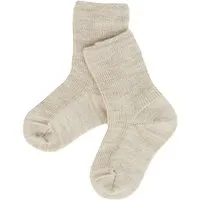 grödo Baby Socken Bio-Schurwolle Feinstrick hellbraun-melange Gr. 02 – Produktbild 1 von 1