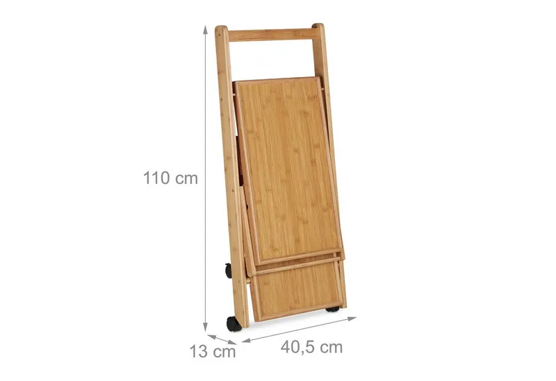 RELAXDAYS RELAXDAYS Küchenwagen Bambus mit 2 Ablagen, (1 St), Braun|schwarz, – Produktbild 5 von 5