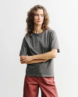 Rotholz Rotholz Damen vegan T-Shirt Aus Piqué Grau – Produktbild 1 von 1