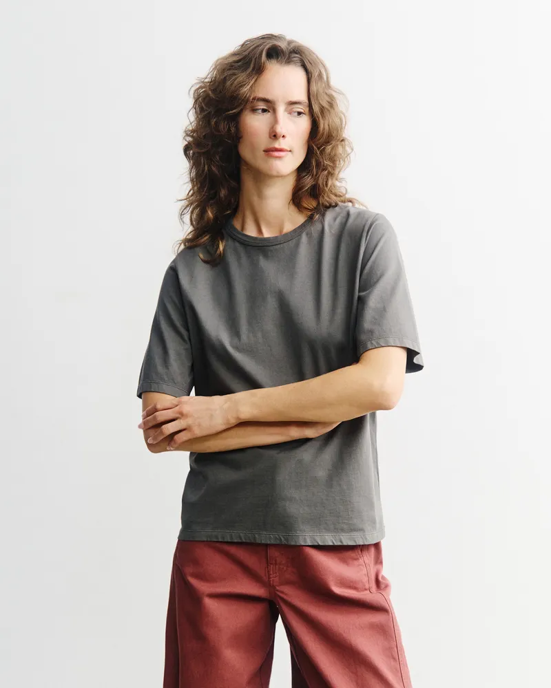 Rotholz Rotholz Damen vegan T-Shirt Aus Piqué Grau, Grau, – Produktbild 1 von 2