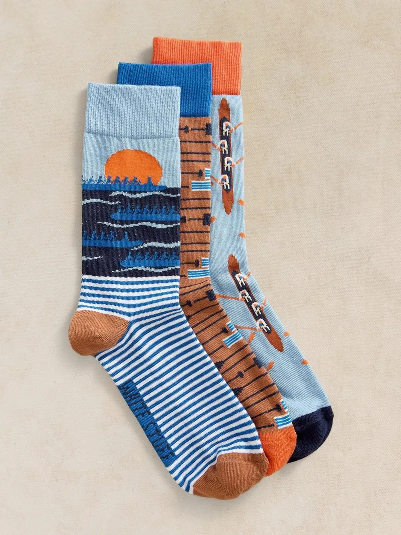 White Stuff 3-er Pack Socken Regatta - 41-43, Hellblau, – Produktbild 1 von 2
