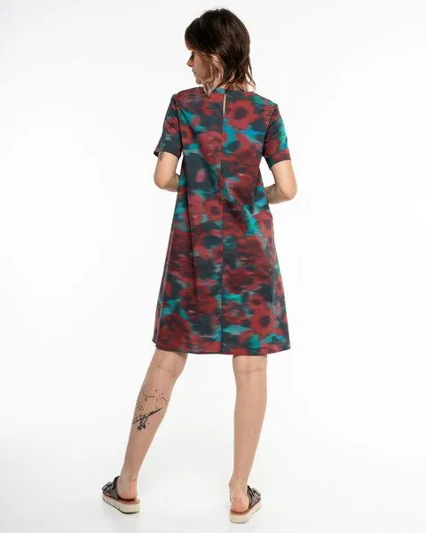 Alma & Lovis Alma & Lovis Florales Print-Kleid aus Organic Cotton | Popeline Print Kleid, Everglade (rot-blau), – Produktbild 4 von 4