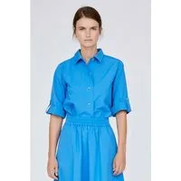 Basic Apparel Basic Apparel Hemdbluse - Tilde SS Shirt - aus Biobaumwolle, Blau (azureblue), – Produktbild 1 von 1