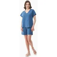ORGANICATION ORGANICATION Shorts aus TENCEL Lyocell und Leinen, Blau(light navy), – Produktbild 1 von 1
