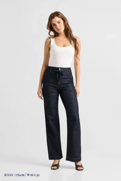 DAWN Damen Jeans DEW Flared High Waist French Pocket DAWN Bio-Baumwolle, Blue, – Produktbild 1 von 8