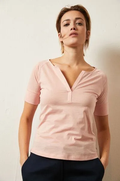 LANIUS LANIUS Halbarmshirt aus Bio-Baumwolle GOTS, Palerose, – Produktbild 1 von 1
