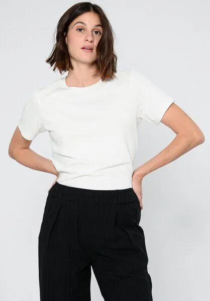 THOKKTHOKK ThokkThokk Damen T-Shirt TT85 unifarben aus Bio-Baumwolle, Off white (weiß), – Produktbild 3 von 4