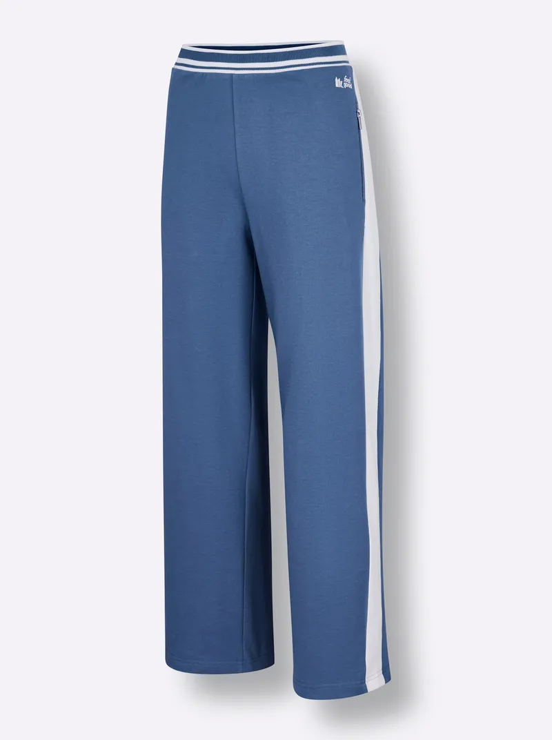 feel good Dehnbund-Hose, Mittelblau-weiß, – Produktbild 1 von 2