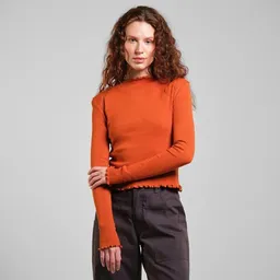 Dedicated DEDICATED Langarmshirt Ryd Rib - Cinnamon Orange – Produktbild 1 von 1