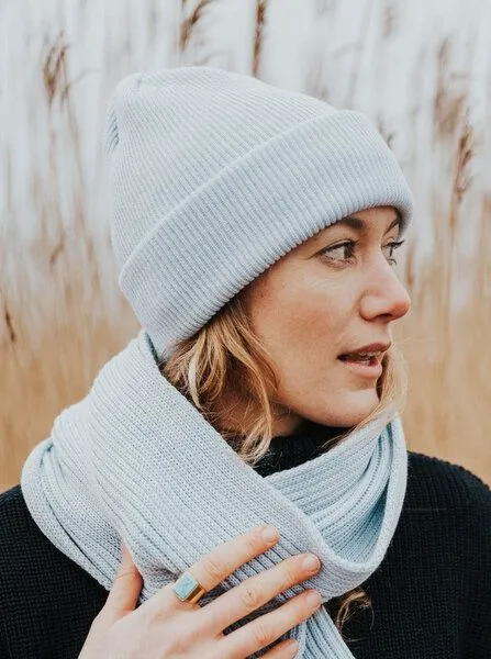 FUXBAU FUXBAU Merino Strickmütze, Eisblau, – Produktbild 2 von 4