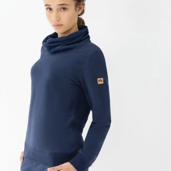 TAO Sportswear TAO Sportswear Damen Hoodie COOLIA mit Stehkragen aus Bio-Baumwolle, Blau, – Produktbild 3 von 4